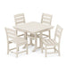 POLYWOOD Lakeside 5-Piece Farmhouse Trestle Side Chair Dining Set in Green