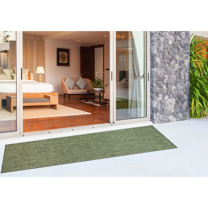 Liora Manne Carmel Texture Stripe Indoor/Outdoor Rug Green