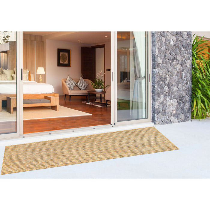 Liora Manne Carmel Texture Stripe Indoor/Outdoor Rug Sand