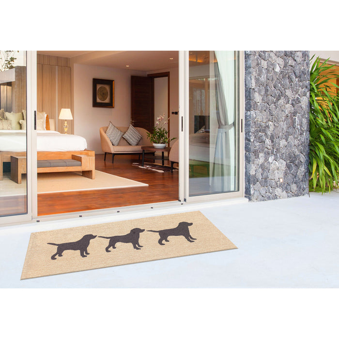 Liora Manne Frontporch Doggies Indoor/Outdoor Rug Black