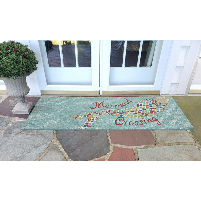 Liora Manne Frontporch Mermaid Crossing Indoor/Outdoor Rug Water