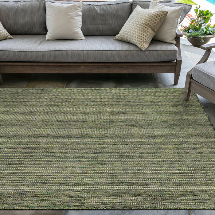 Liora Manne Carmel Texture Stripe Indoor/Outdoor Rug Green