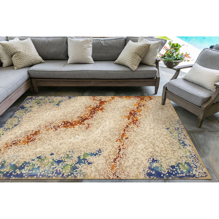 Liora Manne Visions IV Elements Indoor/Outdoor Rug Sand
