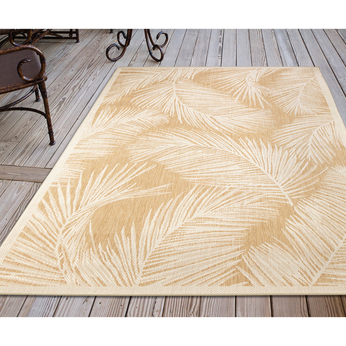 Liora Manne Carmel Fronds Indoor/Outdoor Rug Sand