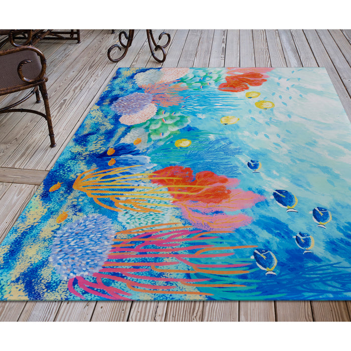 Liora Manne Illusions Seascape Indoor/Outdoor Mat Ocean