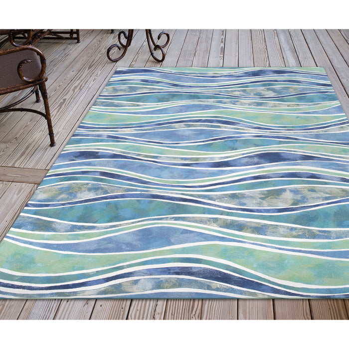 Liora Manne Visions III Wave Indoor/Outdoor Rug Ocean