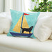 Liora Manne Frontporch Sailing Dog Indoor/Outdoor Pillow Yellow