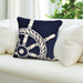 Liora Manne Frontporch Ship Wheel Indoor/Outdoor Pillow Navy