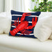 Liora Manne Frontporch Lobster On Stripes Indoor/Outdoor Pillow Navy