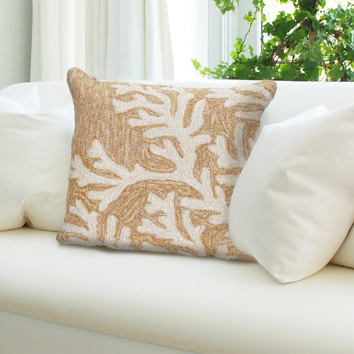 Liora Manne Frontporch Coral Indoor/Outdoor Pillow Neutral