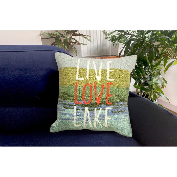 Liora Manne Frontporch Live Love Lake Indoor/Outdoor Pillow Water