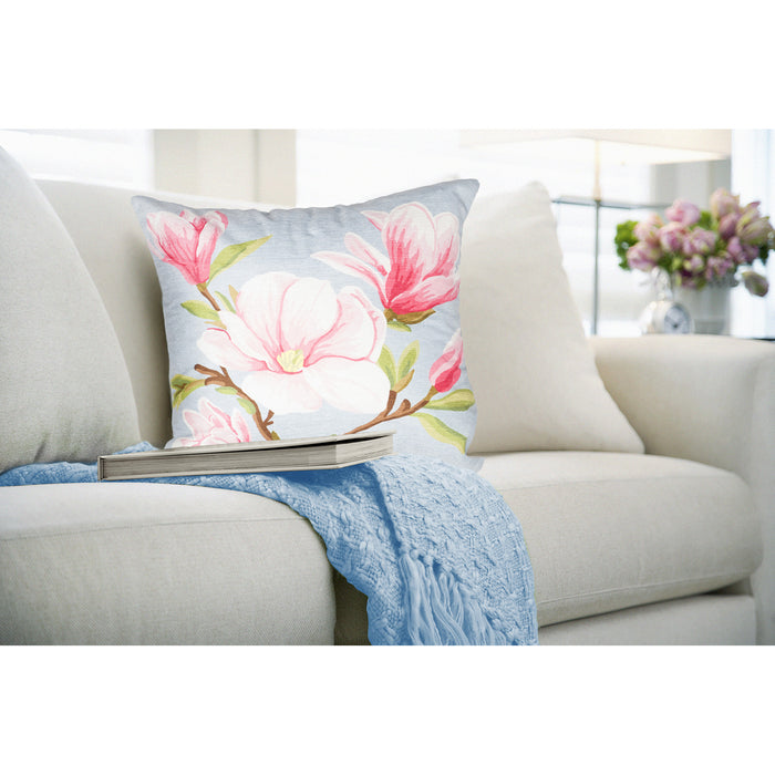 Liora Manne Illusions Magnolia Indoor/Outdoor Pillow Chambray
