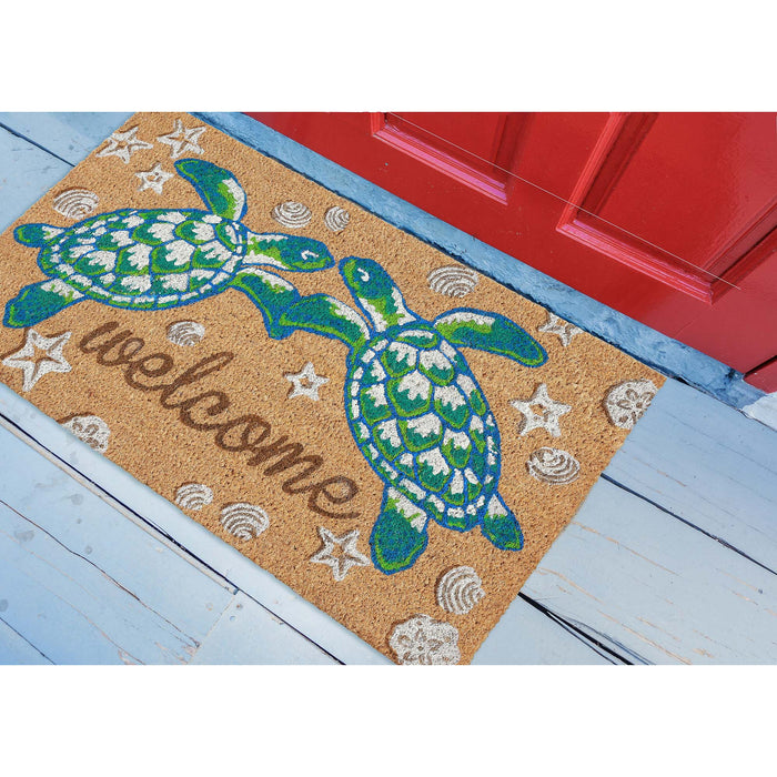 Liora Manne Natura Seaturtle Welcome Outdoor Mat Natural