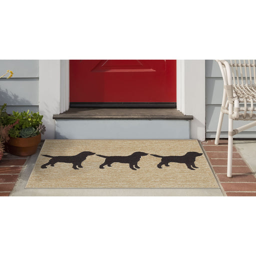 Liora Manne Frontporch Doggies Indoor/Outdoor Rug Black