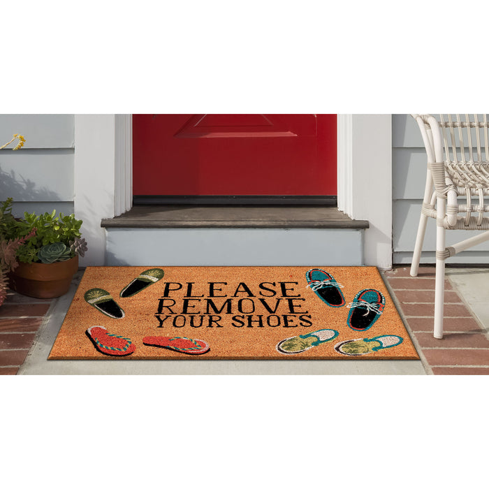 Liora Manne Natura Please Remove Your Shoes Outdoor Mat Natural