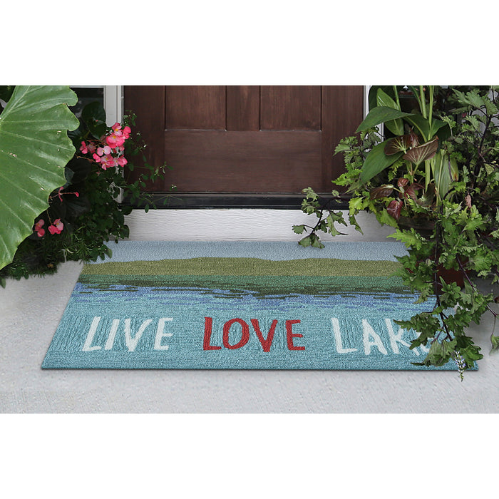 Liora Manne Frontporch Live Love Lake Indoor/Outdoor Rug Water
