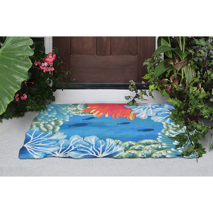 Liora Manne Visions IV Reef Border Indoor/Outdoor Rug Blue