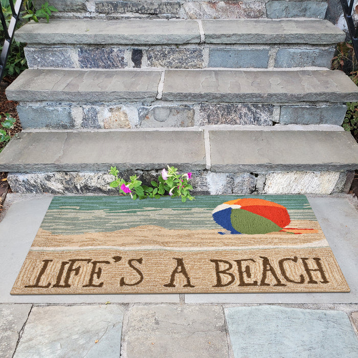 Liora Manne Frontporch Life's A Beach Indoor/Outdoor Rug Sand