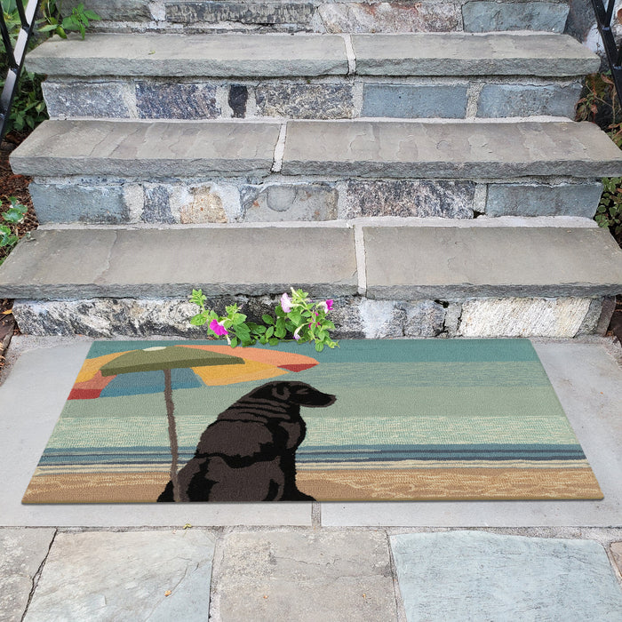 Liora Manne Frontporch Parasol And Pup Indoor/Outdoor Rug Multi