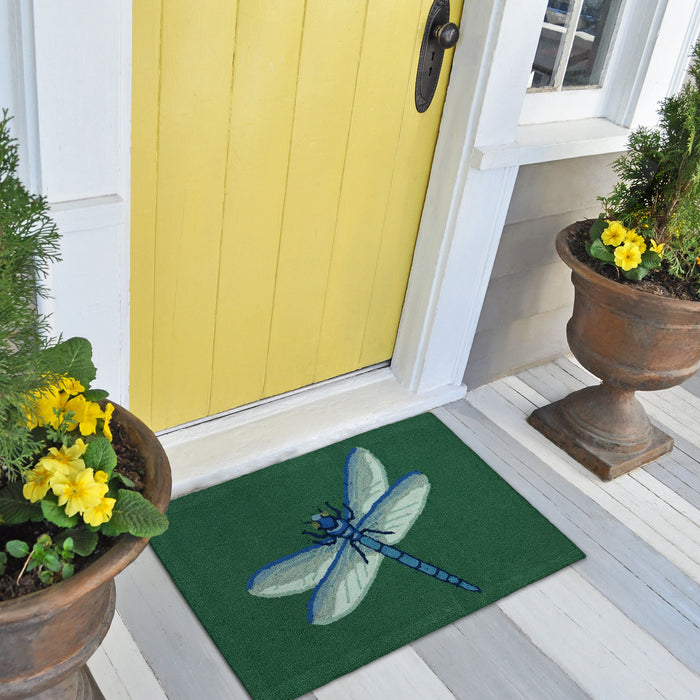 Liora Manne Frontporch Garden Dragonfly Indoor/Outdoor Rug Green