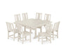 POLYWOOD® Prairie Side Chair 9-Piece Square Dining Set with Trestle Legs in Sand