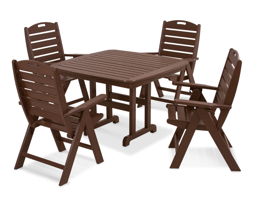 POLYWOOD® Nautical Highback Chair 5-Piece Dining Set in Sand
