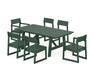 POLYWOOD EDGE 7-Piece Rustic Farmhouse Dining Set in Green