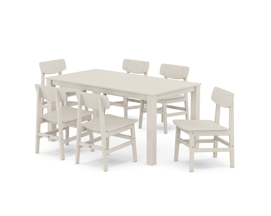 POLYWOOD® Modern Studio Urban Chair 7-Piece Parsons Table Dining Set in Slate Grey