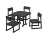 POLYWOOD EDGE Side Chair 5-Piece Dining Set in Black