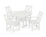POLYWOOD Braxton 5-Piece Dining Set with Trestle Legs in Vintage White
