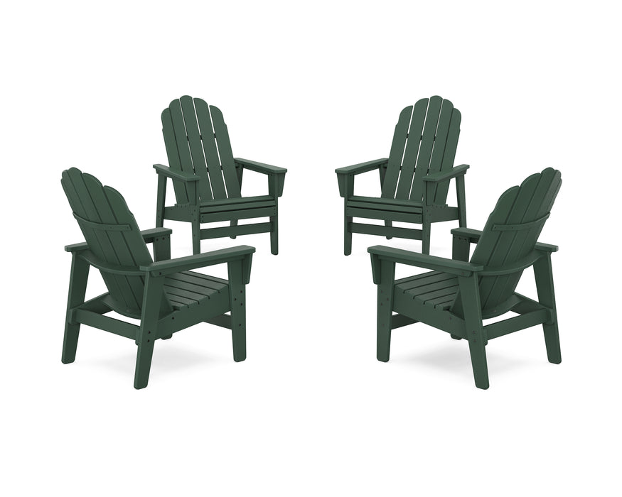 POLYWOOD® 4-Piece Vineyard Grand Upright Adirondack Chair Conversation Set in Lemon
