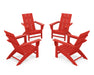 POLYWOOD 4-Piece Modern Adirondack Chair Conversation Set in Slate Grey