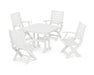 POLYWOOD Signature Folding Chair 5-Piece Dining Set in White