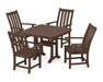 POLYWOOD Vineyard 5-Piece Dining Set with Trestle Legs in Mahogany