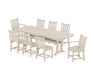 POLYWOOD Traditional Garden 9-Piece Dining Set with Trestle Legs in Sand