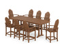 POLYWOOD® Classic Adirondack 9-Piece Counter Set with Trestle Legs in Teak