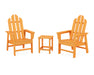 POLYWOOD® Long Island 3-Piece Upright Adirondack Chair Set in Tangerine