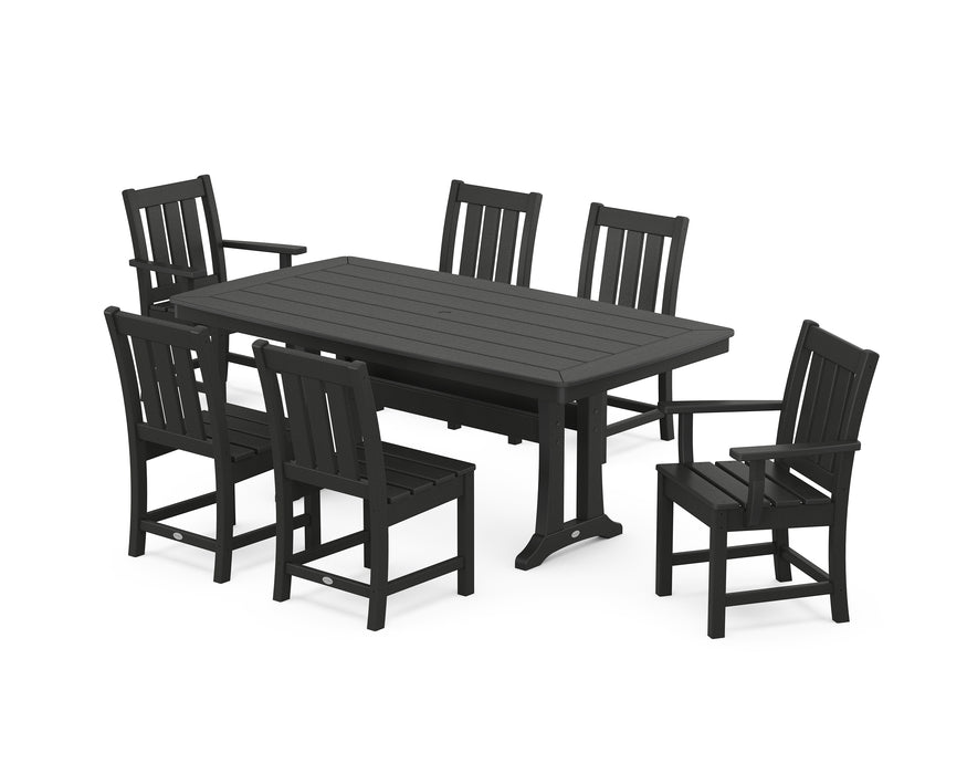 POLYWOOD® Oxford 7-Piece Dining Set with Trestle Legs in Green