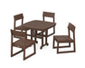 POLYWOOD EDGE Side Chair 5-Piece Dining Set in Mahogany