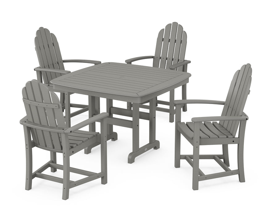 POLYWOOD Classic Adirondack 5-Piece Dining Set with Trestle Legs in Slate Grey