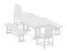 POLYWOOD Classic Adirondack 5-Piece Farmhouse Dining Set With Trestle Legs in White