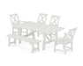 POLYWOOD® Braxton 6-Piece Rustic Farmhouse Dining Set With Trestle Legs in Vintage White