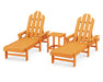POLYWOOD Long Island Chaise 3-Piece Set in Tangerine