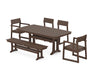 POLYWOOD EDGE 6-Piece Dining Set with Trestle Legs in Mahogany
