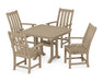 POLYWOOD Vineyard 5-Piece Dining Set with Trestle Legs in Vintage Sahara