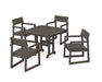 POLYWOOD EDGE 5-Piece Dining Set in Vintage Coffee