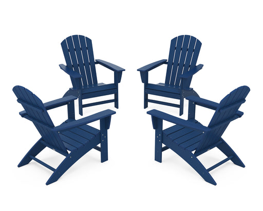 POLYWOOD Nautical 4-Piece Adirondack Conversation Set in Green