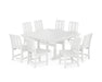POLYWOOD® Mission Side Chair 9-Piece Square Dining Set with Trestle Legs in White