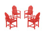 POLYWOOD® Classic 4-Piece Upright Adirondack Conversation Set in Sunset Red