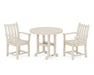 POLYWOOD Traditional Garden 3-Piece Round Dining Set in Sand